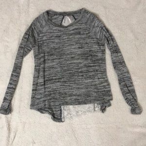 NWOT Poof! long sleeve tunic with sheer back